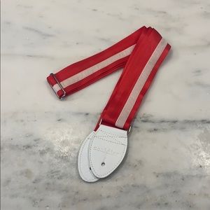 Red Guitar strap with white accents